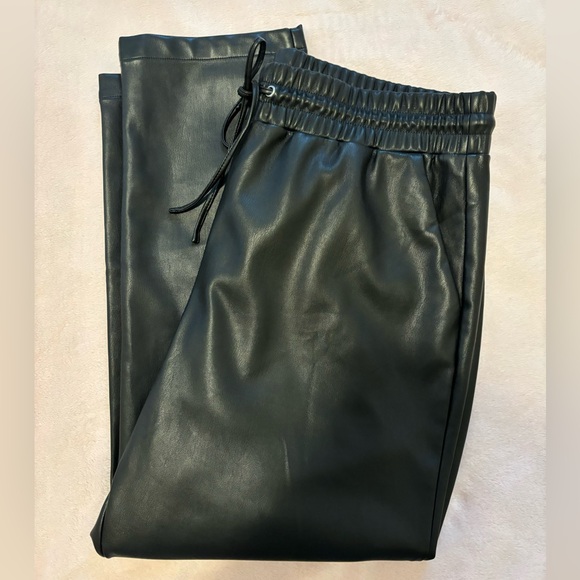 LOFT Pants - Like New Loft Faux Leather Straight Leg Jogger Pants - Size XL